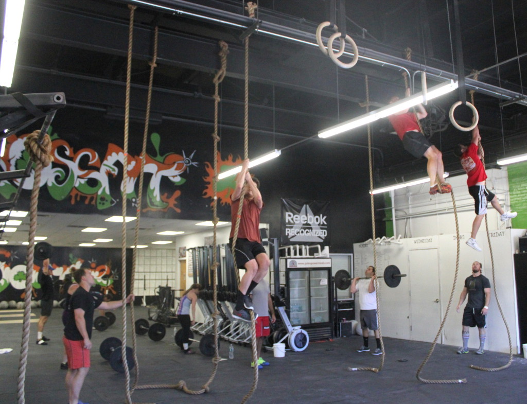Danger on the right? Nope, legless rope climb!